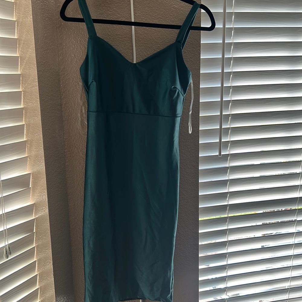 Green mini dress